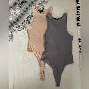 Ribbed Scoop Neck Bodysuit (2 Pack)